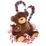 Dark Brown 5 Feet Big Teddy Bear with a heart